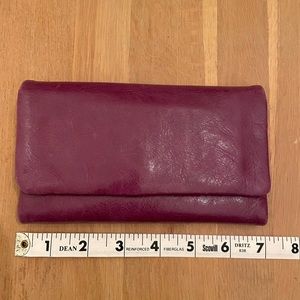 Status Anxiety purple leather Audrey wallet
